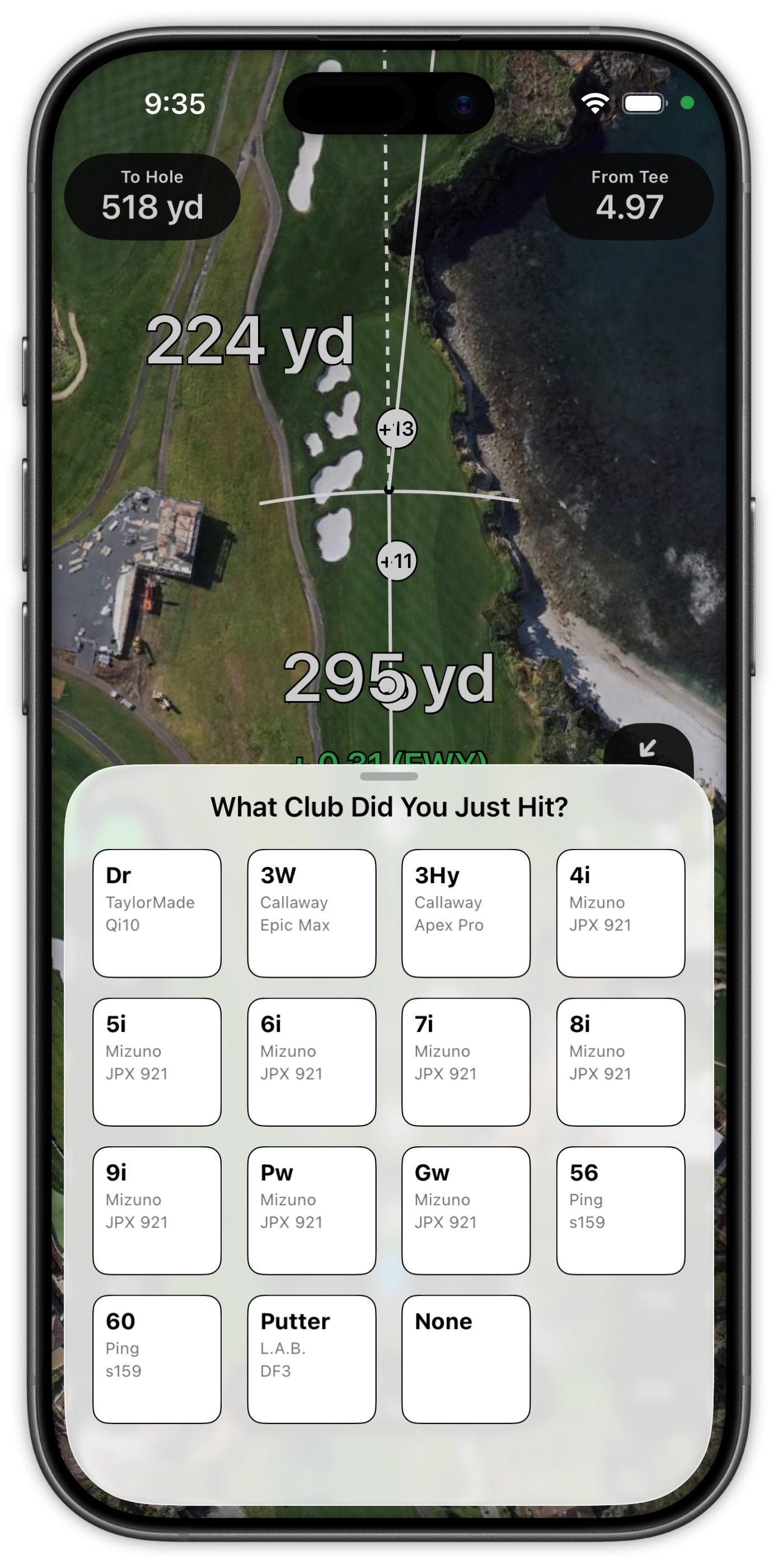 Pebble Beach - Club Selection Screen